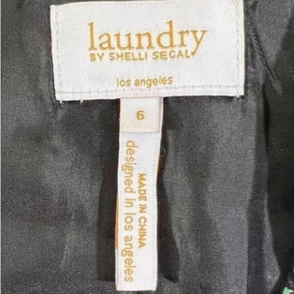 Laundry Shelli Segal Womens Sz 6 Blazer Jacket Single Button Black Floral Casual - Picture 8 of 11